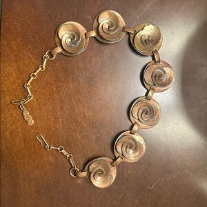 Vintage Elegant Spiral Copper Necklace